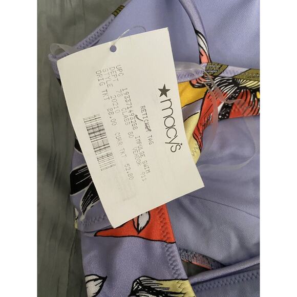 NWT Barr III Size Med High Neck Cutout One Pc Twist Strap Colorful Wild Topic - Picture 9 of 10